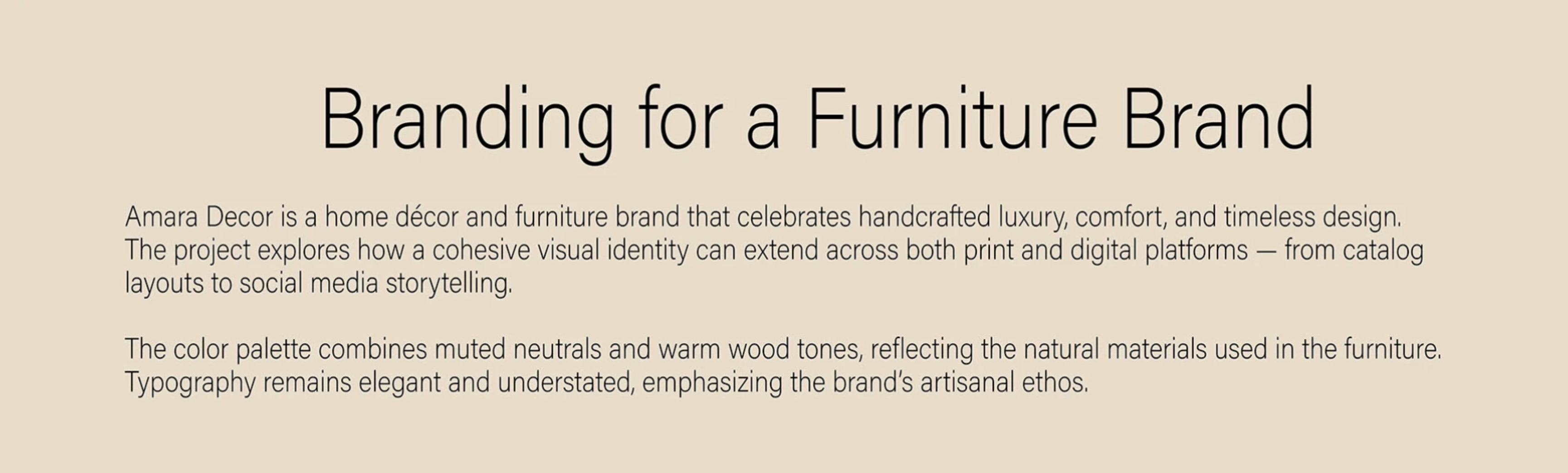 Amara Decor branding description