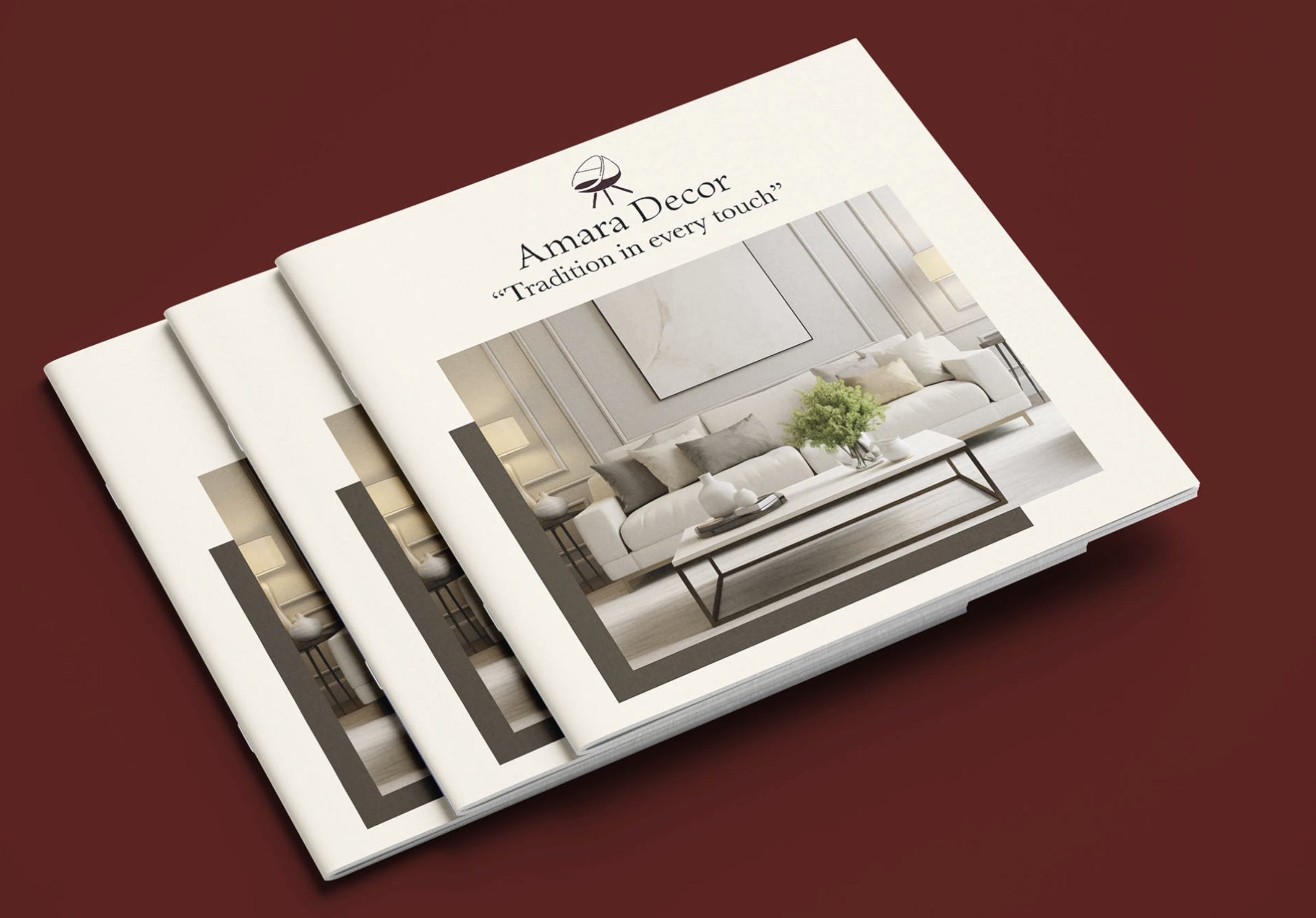 Amara Decor catalog cover mockup