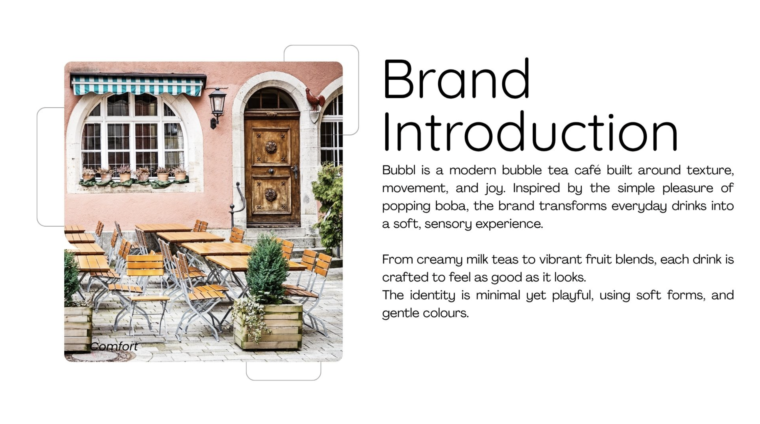 Bubbl brand introduction board