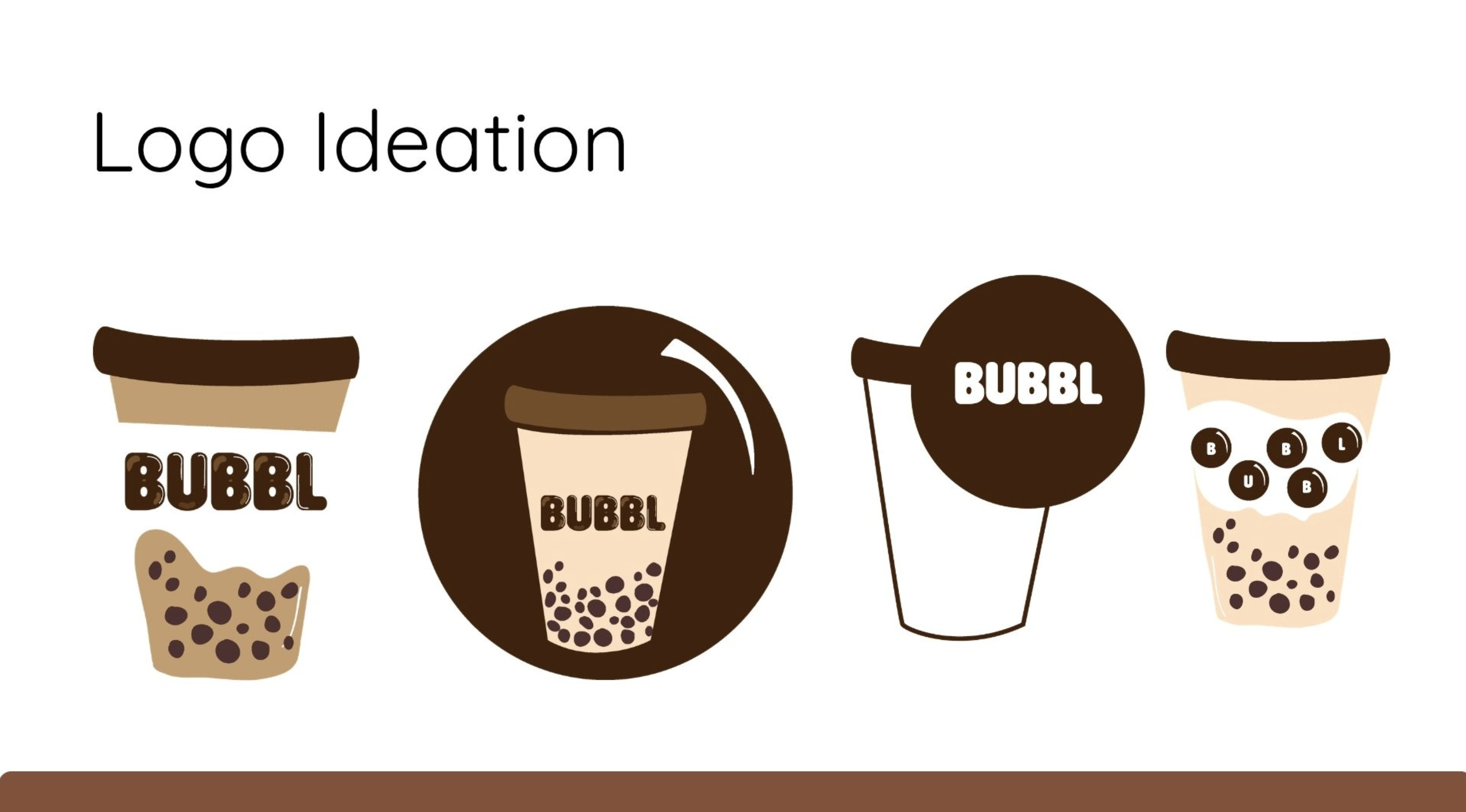 Bubbl logo ideation board