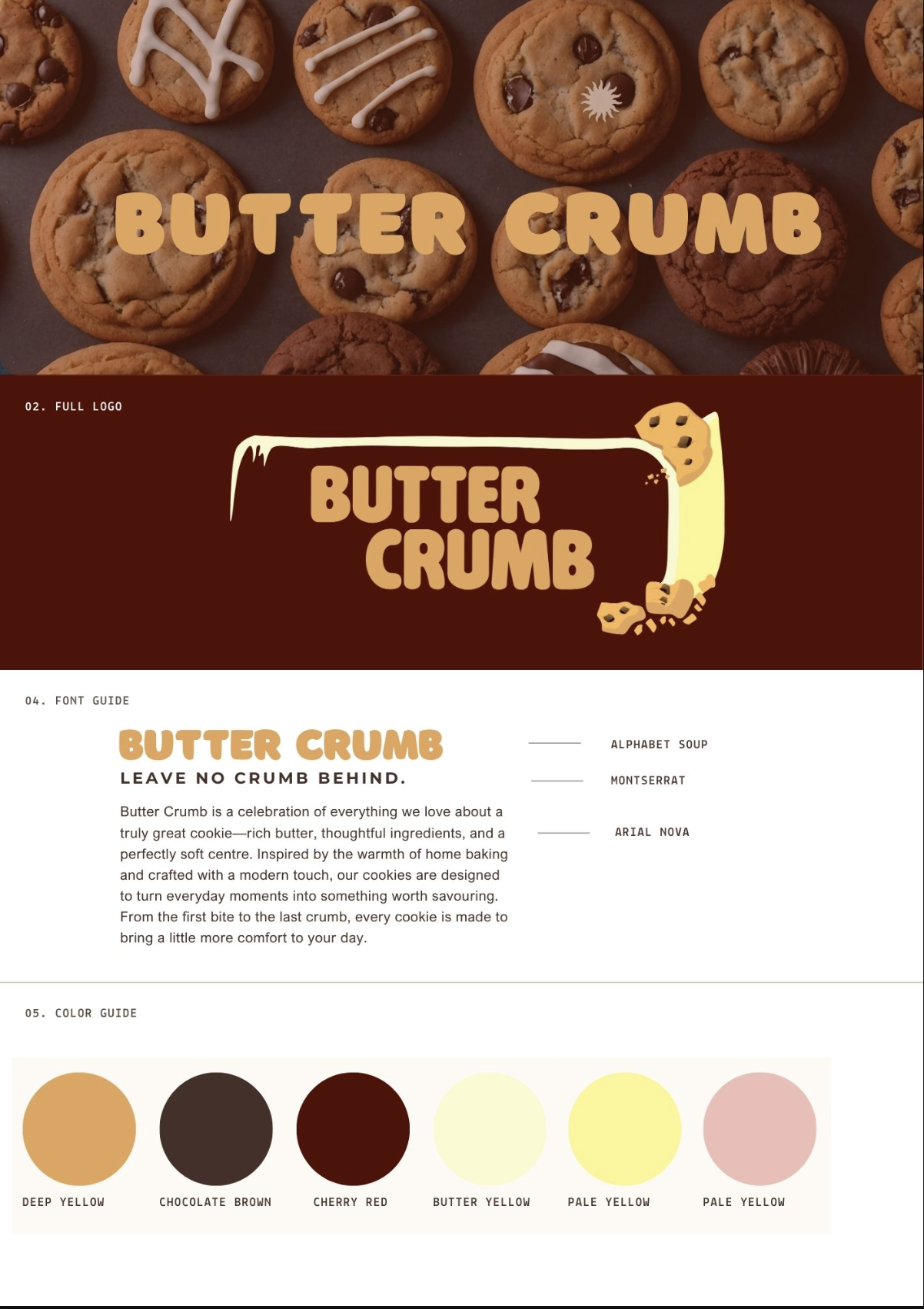 Butter Crumb brand identity board