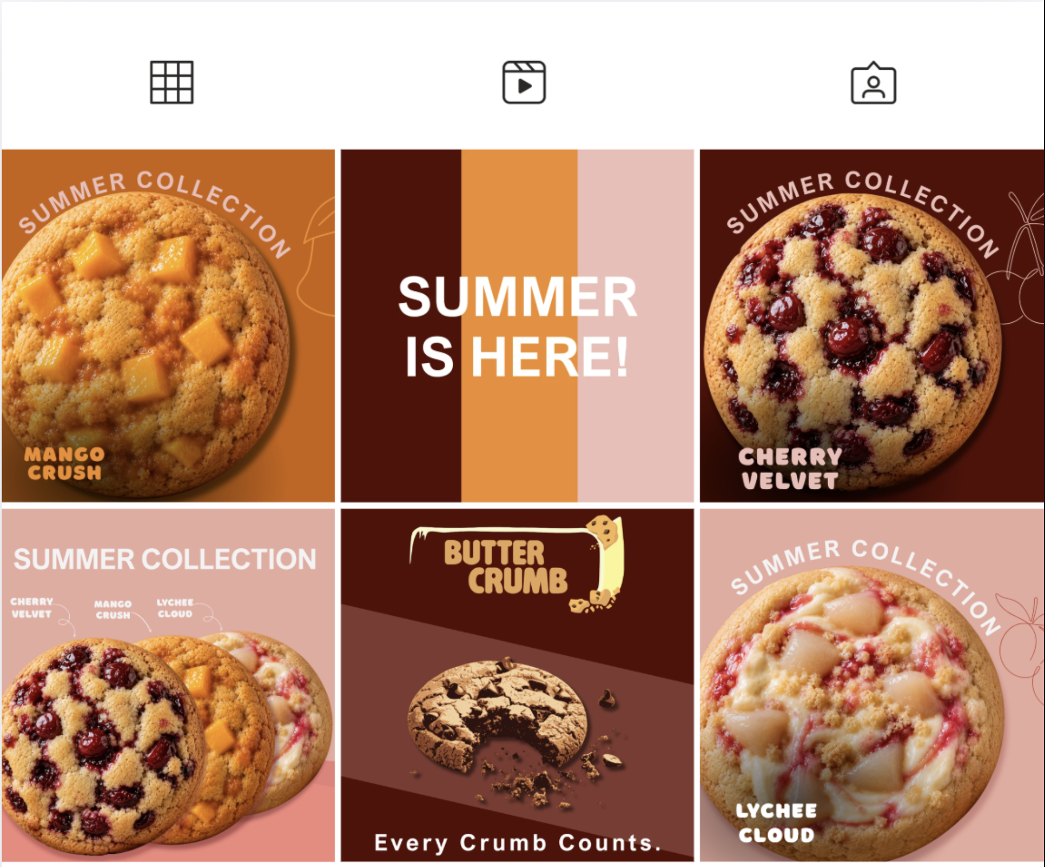 Butter Crumb social media grid