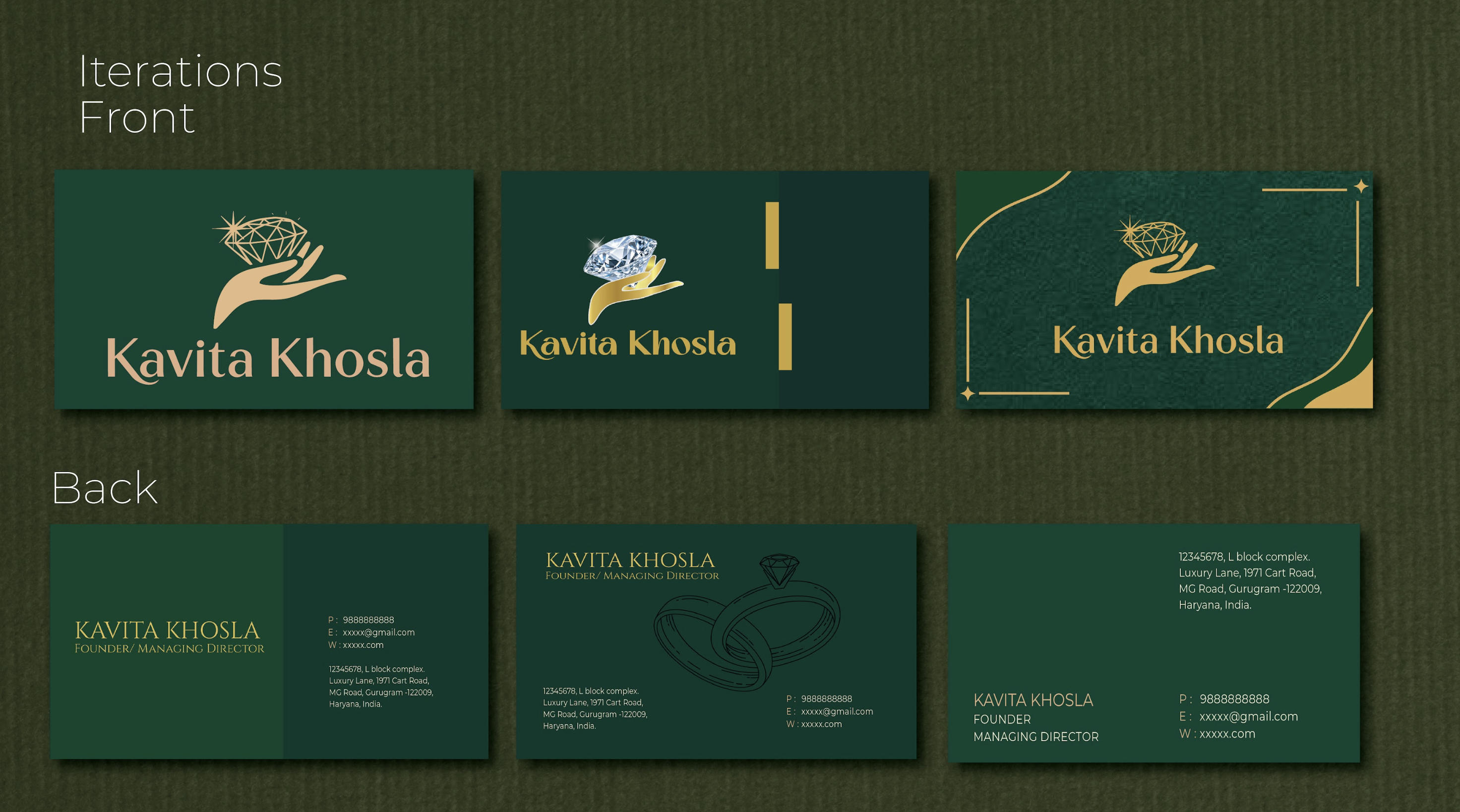 Kavita Khosla card iterations