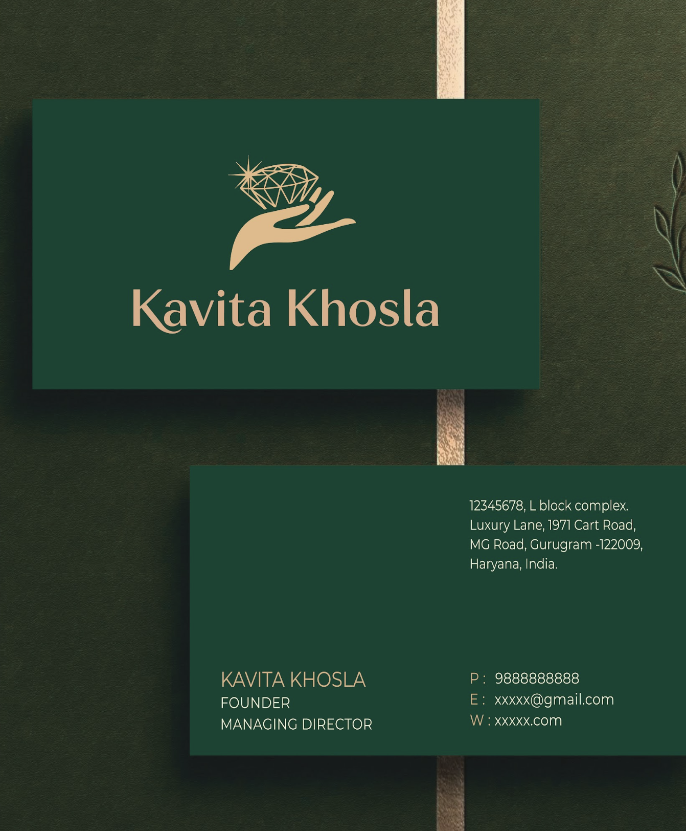 Kavita Khosla visiting card mockup