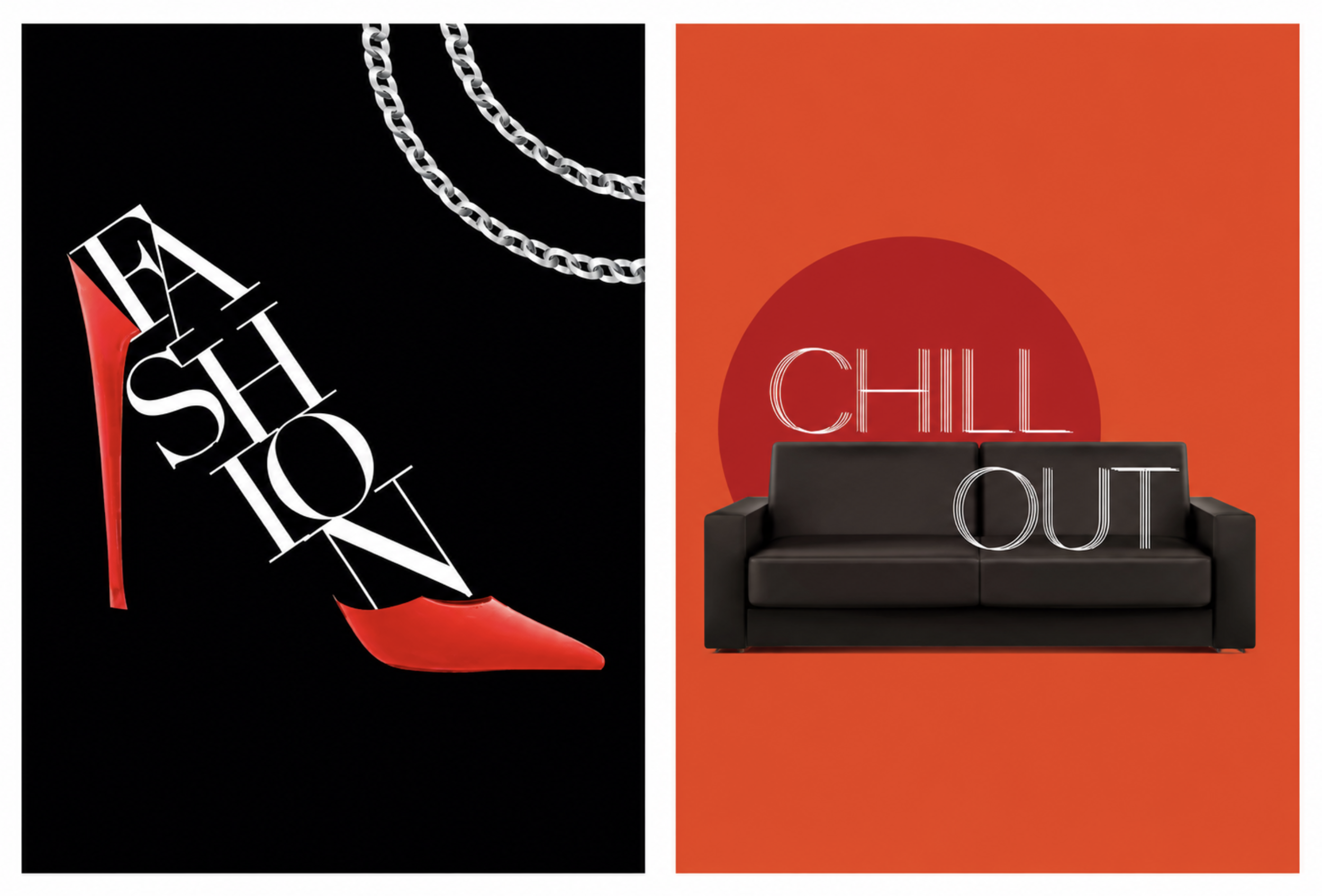 Fashion and chill poster pair