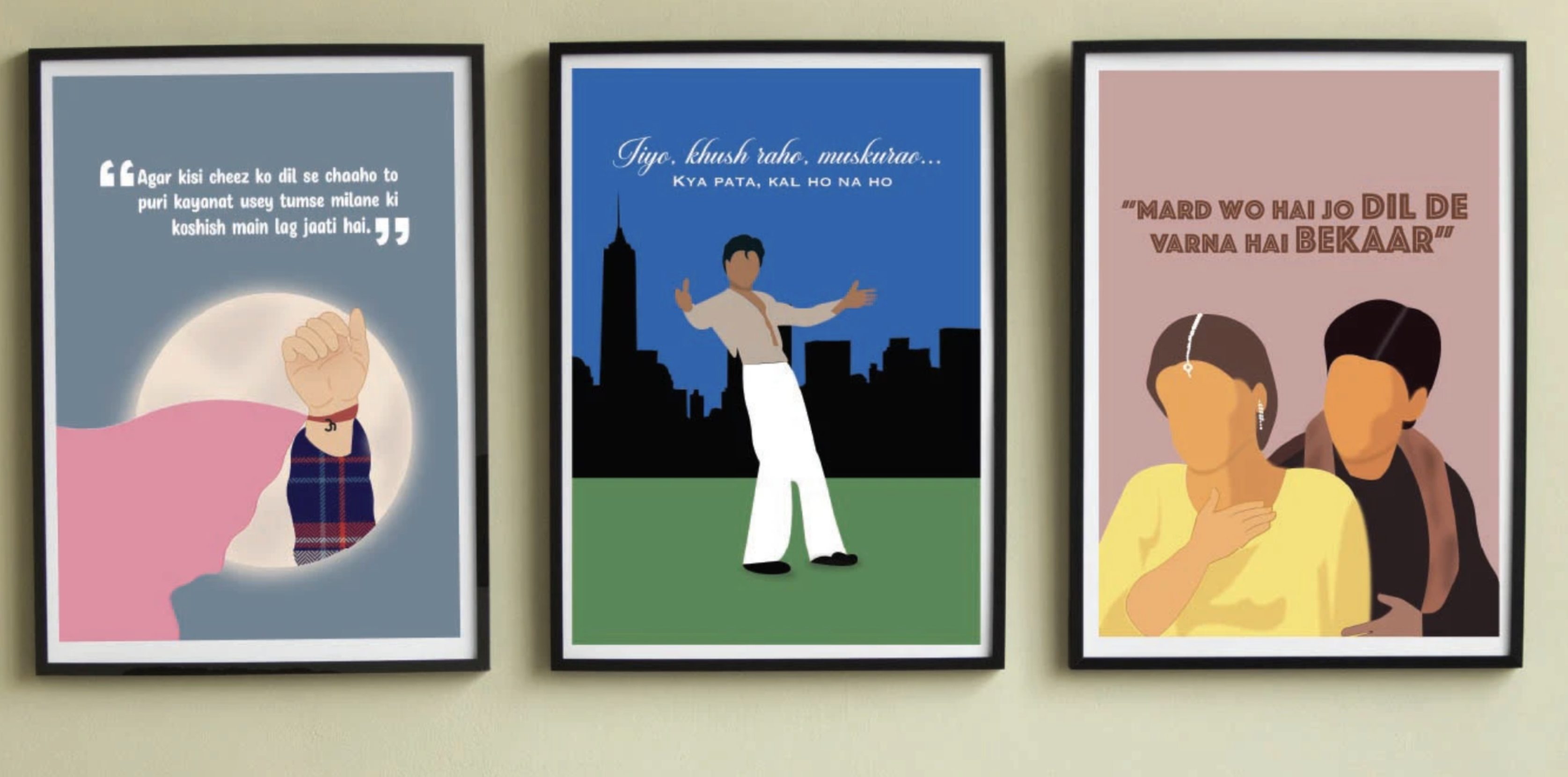 Framed poster series featuring a Shah Rukh Khan inspired poster
