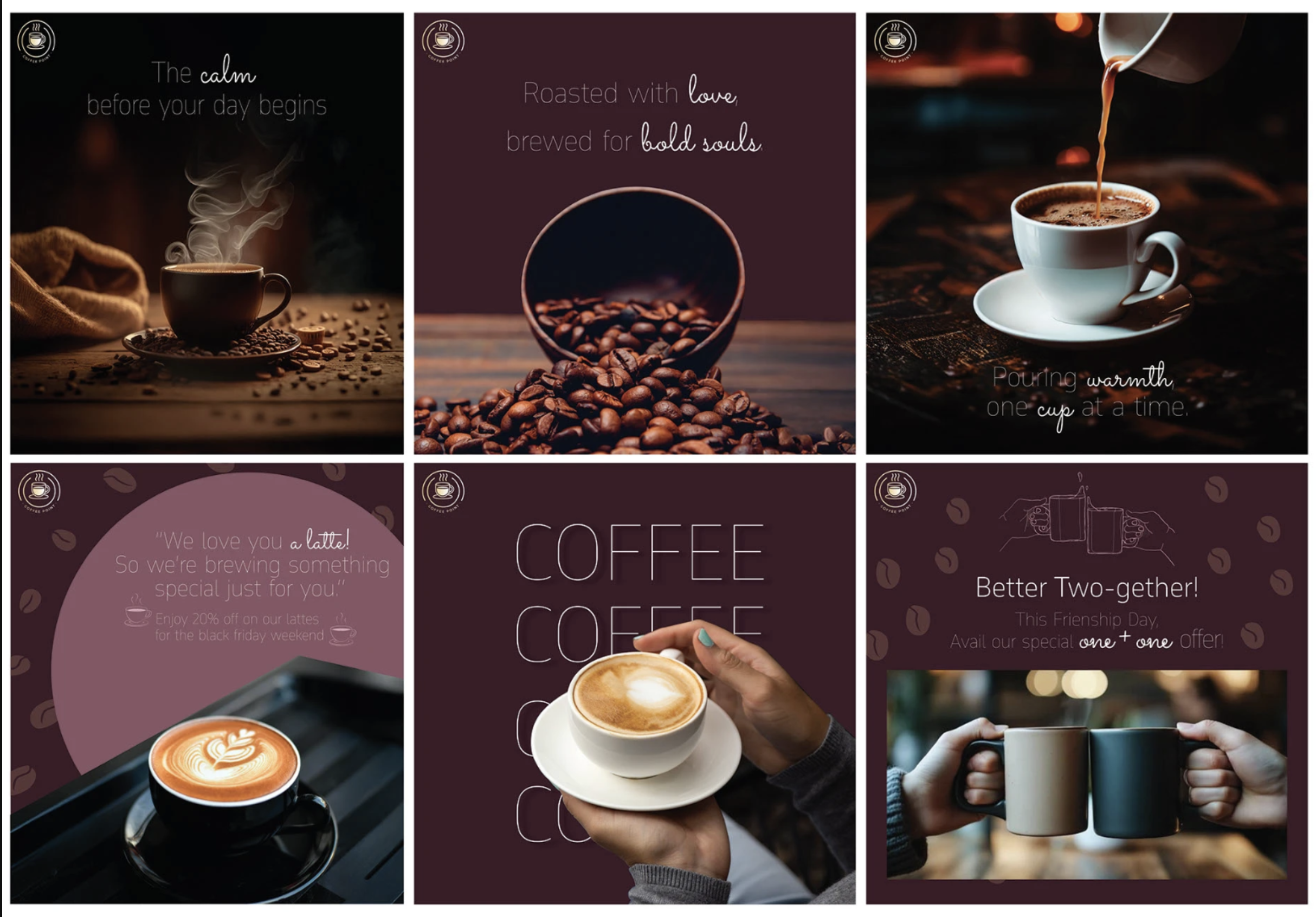 Coffee point Instagram grid desktop preview